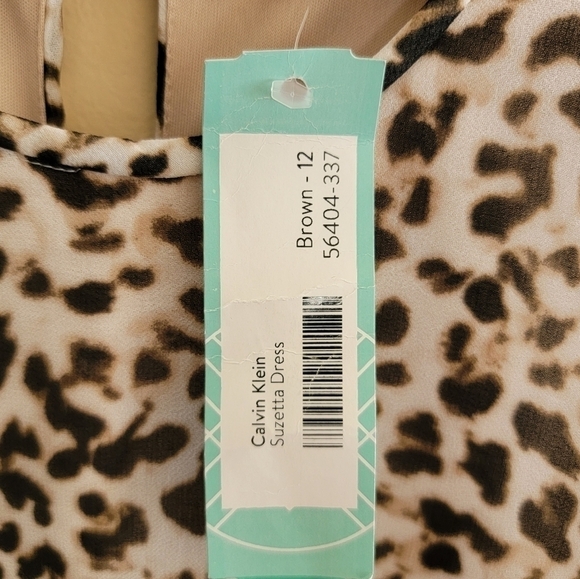 NWT Stitch Fix Calvin Klein | Suzetta Leopard Print Dress Size 12 - Picture 6 of 7
